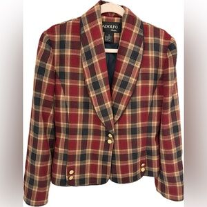 Adolfo Atelier Plaid Blazer